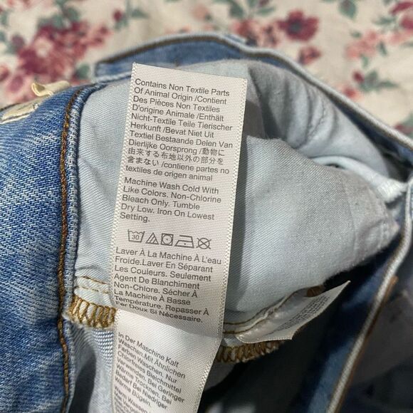 Madewell The Perfect Vintage Light Wash Distressed High Rise Raw Hem Jeans Sz 26 - Picture 9 of 12